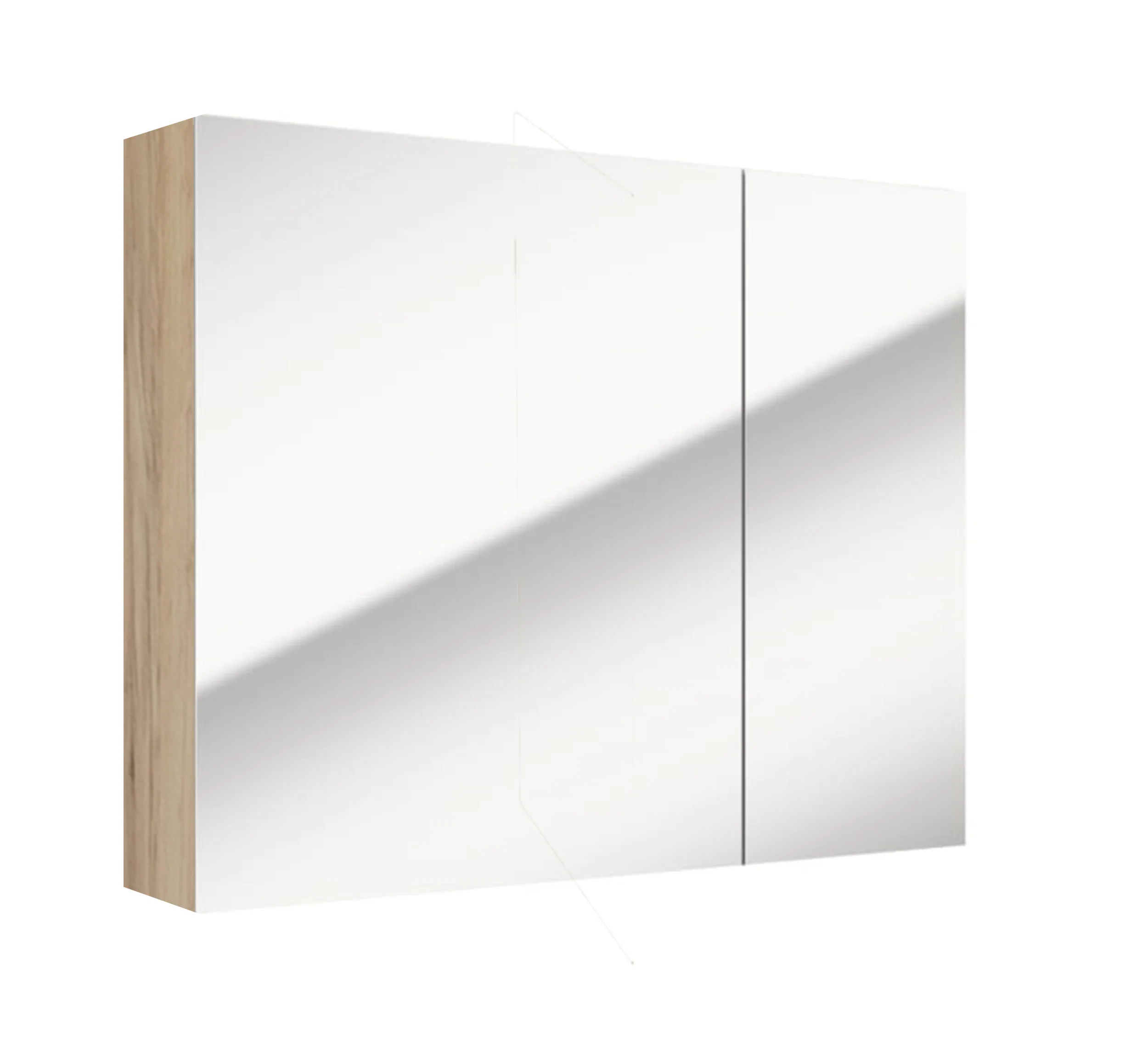 Szafka łazienkowa wisząca Stouq 80x60x15 cm z lustrem dąb