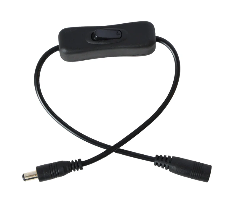 Kabel pro LED pásek s vypínačem a konektory 5,5 x 2,1mm, 2x 15cm
