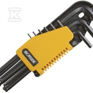 Zestaw 9 kluczy trzpieniowych/imbusowych ampulowych z kulką do pracy pod kątem IRONSIDE 500556145