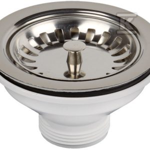 Korek do zlewów z otworem d90 mm wraz z sitkiem i śrubą oraz przyłączem do syfonu GZ6/4″ HL14/90
