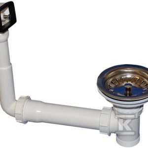 Przelew do zlewu z korkiem 3″ i przyłączem na syfon 6/4″ HL15U-90