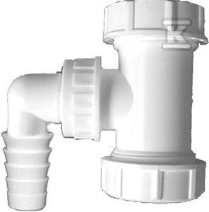 Trójnik DN32x5/4″ z przyłączem węża odpływowego pralki lub zmywarki 3/4″ (17-23mm) HL19T/30