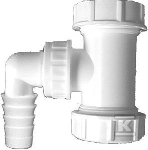 Trójnik DN40x6/4″ z przyłączem węża odpływowego pralki lub zmywarki 3/4″ (17-23mm) HL19T/40