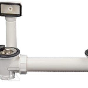 Rura odpływowa DN40 z przelewem do zlewu, gniazdami 6/4″ i gwintem GZ6/4″ HL24U-6/4