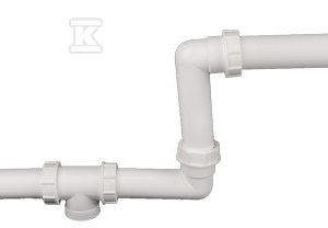 Rury odpływowe DN40x6/4″ do podwójnych zlewozmywaków z różną wysokością komór HL27