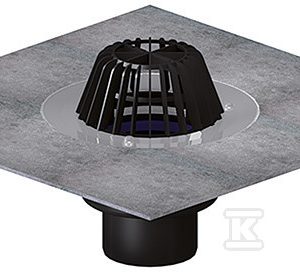 Wpust dachowy płaski grawitacja 110mm kosz kołnierz bitumiczny HL62H/1
