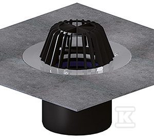 Wpust dachowy płaski grawitacja 160mm kosz kołnierz bitumiczny HL62H/5