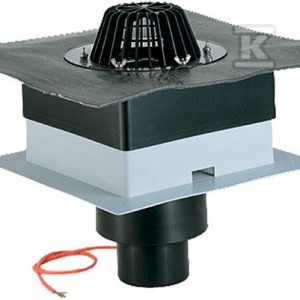 Wpust dachowy grawitacyjny DrainBox DN75 pionowy, z kołnierzem bitumicznym d500mm, podgrzewany (10-30W/230V) HL63.1H/7