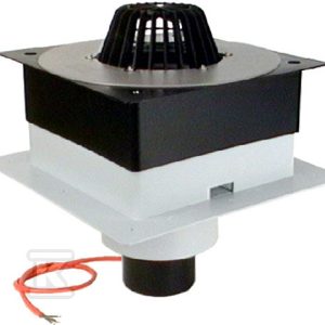 Wpust dachowy grawitacyjny DrainBox DN125 pionowy, z kołnierzem PVC d500mm, podgrzewany (10-30W/230V) HL63.1P/2