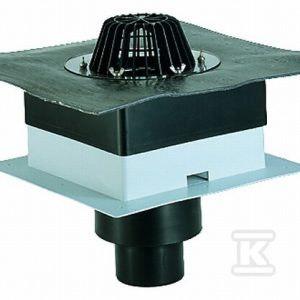 Wpust dachowy grawitacyjny DrainBox DN110 pionowy, z kołnierzem bitumicznym d500mm HL63H/1