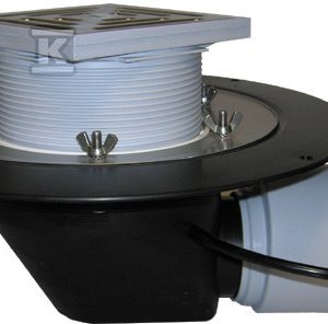 Wpust dachowy grawitacyjny DN75/110 poziomy, podgrzewany (10-30W/230V), kratka ściekowa ze stali szlachetnej 137x137mm HL64.1B