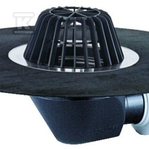 Wpust dachowy grawitacyjny DN75/110 poziomy z przyspawanym kołnierzem bitumicznym d500mm HL64H