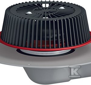 Wpust dachowy awaryjny grawitacyjny DN75 poziomy w wersji PowerSafe z przelewem o regulowanej wysokości 28-58mm i kołnierzem PVC HL64PPOWERSAFE