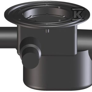 Korpus wpustu piwnicznego DN75/110 z odejściem poziomym, z zaworem zwrotnym, 3 dopływami DN40/50 HL70K