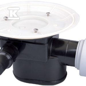 Korpus wpustu piwnicznego DN75/110 poziomy z blokadą przeciwzalewową i 3 dopływami DN40/50 i głęboką obudową montażową HL70K-3020