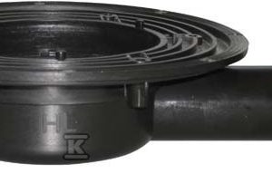 Korpus wpustu balkonowo-tarasowego lub stropowego DN40/50 z odejsciem poziomym, kołnierzem uszczelniającym, wysokość zabudowy 57mm HL90K