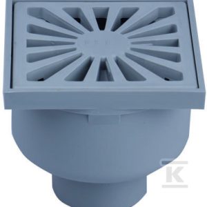 Wpust stropowy DN50 z odejściem pionowym z zasyfonowaniem i kratką ściekową z tworzywa sztucznego 94x94mm HL93