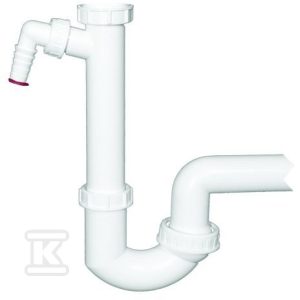Syfon rurkowy DN40z przegubem kulowym i podłączem do pralki lub zmywarki x6/4′ HL100/40