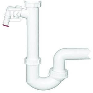 Syfon rurkowy DN50 z przegubem kulowym i podłączem do pralki lub zmywarki x6/4′ HL100/50