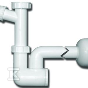 Syfon umywalkowy DN32x5 / 4′ z podlączem do pralki lub zmywarki 3 / 4′, wkładem do czyszczenia i rozetą HL133/30