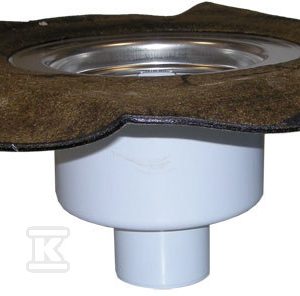 Korpus wpustu stropowego DN50/75/110 z odejściem pionowym z kołnierzem uszczelniającym, zasyfonowaniem i płaszczem bitumicznym d 500mm HL317KH
