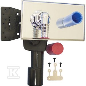 Syfon podtynkowy do AGD DN40 / 50 z kolankiem chrom do węża 3 / 4”, korkiem montażowym, bez zaworu, listwą montażową, płytką dekoracyjną ze stali szlachetnej HL405ECO