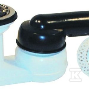 Syfon brodzikowy DN40 / 50×6/4″ z odejściem poziomym, z przegubem kulowym, talerzykiem 6/4″ z sitkiem HL526 i korkiem HL514