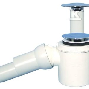 Syfon brodzikowy DN40 / 50 z przegubem do otworów brodzikowych O 52 mm, wyciąganą rurką spietrzającą 0-70 mm i deklem ze stali szlachetnej HL524