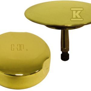 Korek / dekiel i pokrętło w ze złotym do wanny HL555N.4