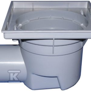 Korpus wpustu podwórzowego Perfekt DN110 z odejściem poziomym, ramą z tworzywa sztucznego 244x244mm HL605K