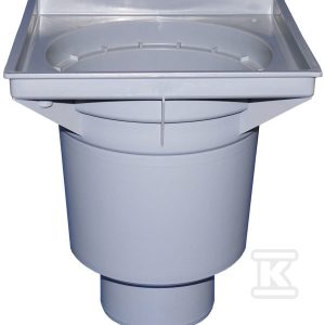 Korpus wpustu podwórzowego Perfekt DN160 z odejściem pionowym, ramą z tworzywa sztucznego 244x244mm HL606K/5