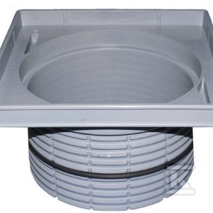 Nasada wpustu z ramą tworzywo sztuczne 240x240mm, O-Ring do wpustów podwórzowych HL608