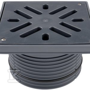Nasada do wpustów podwórzowych Perfekt (HL615-616) z ramą tworzywo sztuczne 240x240mm i przykręcaną kratką ściekową z tworzywa 226x226mm HL623