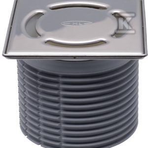 Nasada wpustu stropowego pasująca do wpustów serii HL80-510 z ramą ze stali szlachetnej 121x121mm, kratką ściekową ze stali szlachetnej 115x115mm i blokadą antyzapachową HL3000.1