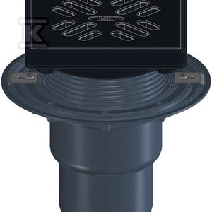 Wpust balkonowo-tarasowy pionowy DN75/110 kompletny z nasadą, rama i ruszt z żeliwa o wymiarze 190x190mm, klapa zapachowa HL3100TG