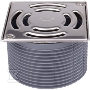 Nasada fi146mm z ramką ze stali szlaczetnej 145x145mm i rusztem 138x138mm „Hamam”, wersja Klick-Klack HL3928