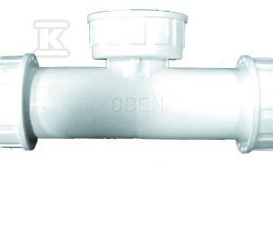 Przyłącze podwójne naścienne do pralki lub zmywarki gwintowane 1″ i 2×3/4″ z dwoma kolankami przyłączeniowymi na węża w rozmiarze 17-23 mm oraz 2 zaworami zwrotnymi i płaską uszczelką HL2.0