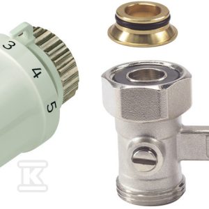 Zestaw do grzejników dolnozasilanych: głowica Thera-6 T3019 + zawór Verafix VK V2496, prosty, 3/4 cala V2496DX020 TL3096DX20