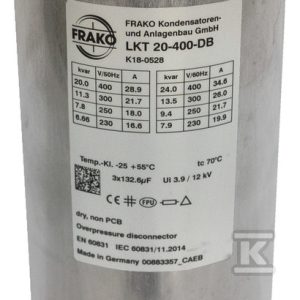 Kondensator FRAKO typu Basic LKT 20-400-DB P3110418
