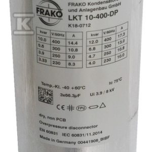 Kondensator FRAKO typu Standard LKT 10-400-DP P3110380