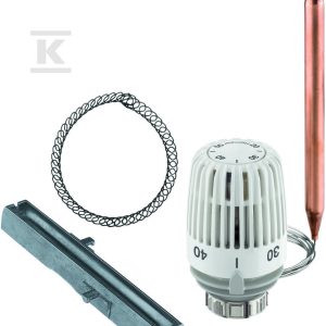 Głowica termostatyczna K z oprawą o dużym współczynniku przewodzenia i sprężyną spiralną/20-50°C/2m 6402-00.500