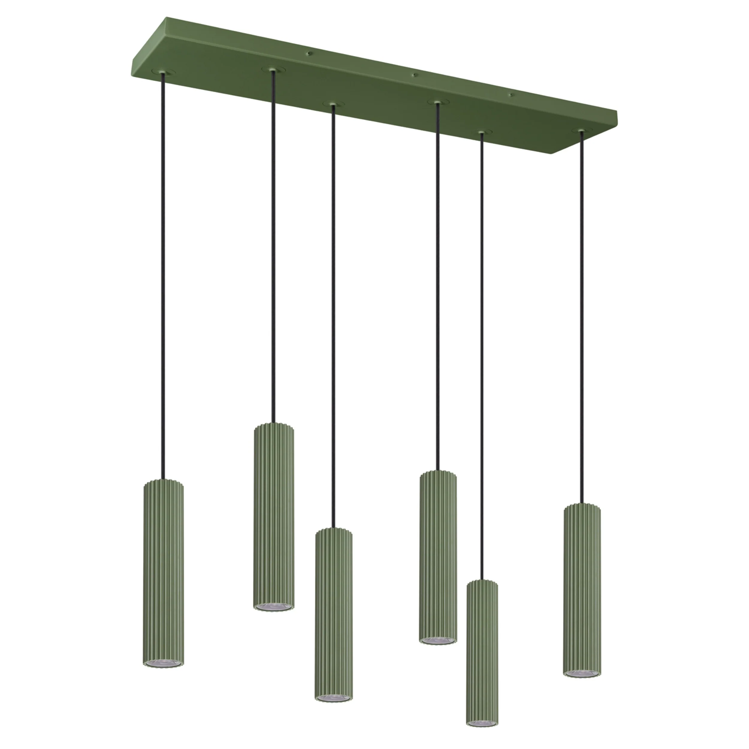 Lampa wisząca Smart Ivar 6L zielona oliwka LED barwa ciepła