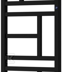 Grzejnik drabinkowy MONDRIAN 400X1140, 378W, podłączenie dolne, rozstaw=50mm, kolor: czarny mat (c31) MON-40/110D50C31