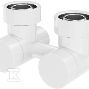 Przyłącze kątowe zespolone 3/4’’ w kolorze WHITE SILK C35, złączki CU, rozstaw przyłączy 50 mm, bez nastawy wstępnej 601000102VT