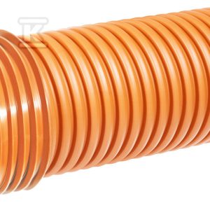 Rura kanalizacyjna zewnętrzna PP K2-KAN DN/OD 315×6000 SN12, kielichowa korugowana 2-warstwowa, z uszczelką, kolor pomarańczowy 0912963600