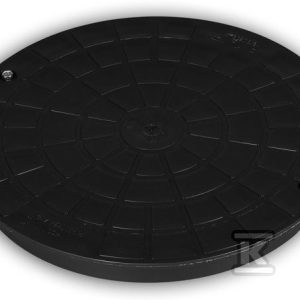 Pokrywa tworzywowa PP dn 400mm, klasa A15=1.5t, na rurę trzonową gładką DN/OD 400mm, kolor czarny (Diamir 400 gładka) 2549405090