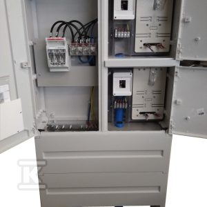 Szafka pomiarowa, złącze kablowe-pomiarowe dla przyłączenia 2 instalacji, zasilanie przez wcięcie lub pojedynczą linię kablową P2-RS/LZR/F R1D51-0002-002