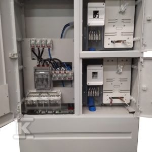 Szafka pomiarowa, złącze kablowe-pomiarowe dla przyłączenia 2 instalacji, także przez mufę rozgałęźną P2-RS/LZV/2LZR/F R1D51-0002-005