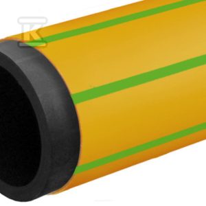 Rura Tytan typ 3 gazowa PE100-RC 710×42.1mm, sztanga 12m, SDR17, kolor czarny, dwuwarstwowa z warstwą ochronną z PP (żółtą w zielone paski) /12m/ 4133626540