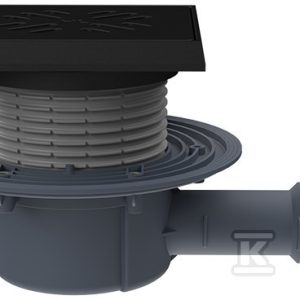 Wpust stropowy DN40/50z odejściem poziomym, zasyfonowaniem PRIMUS blue, nasadą z tworzywa sztucznego 34 -78mm, ramą 150x150mm i kratką sciekową z żeliwa 137x137mm HL510PRBLUEG